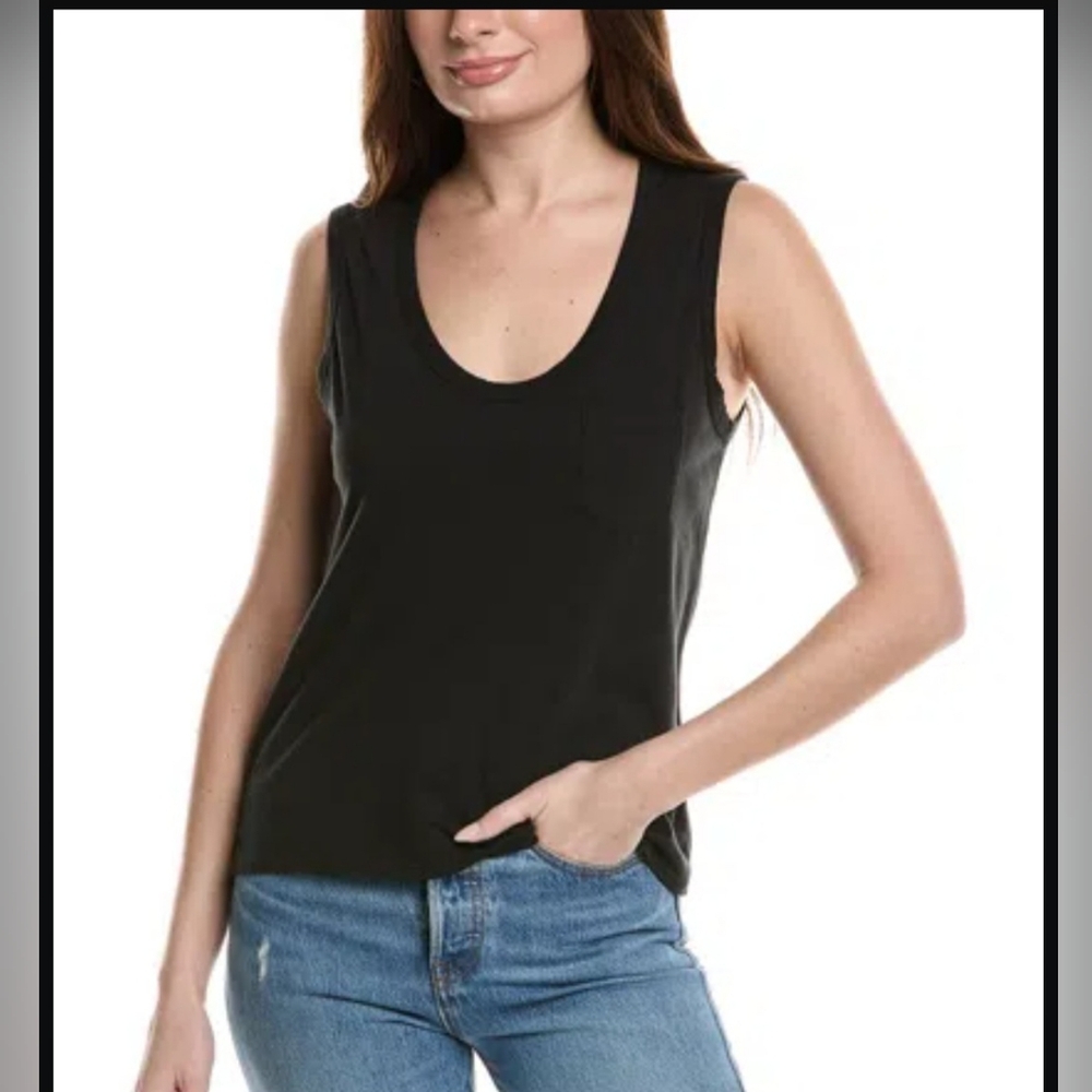James Perse Pocket Black Tank Top.